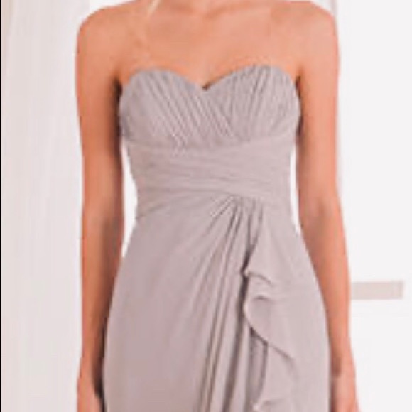 Formal Chiffon Sweetheart Maxi From B2 Jasmine, Graphite Color, Ladies Size 12 - Picture 11 of 12